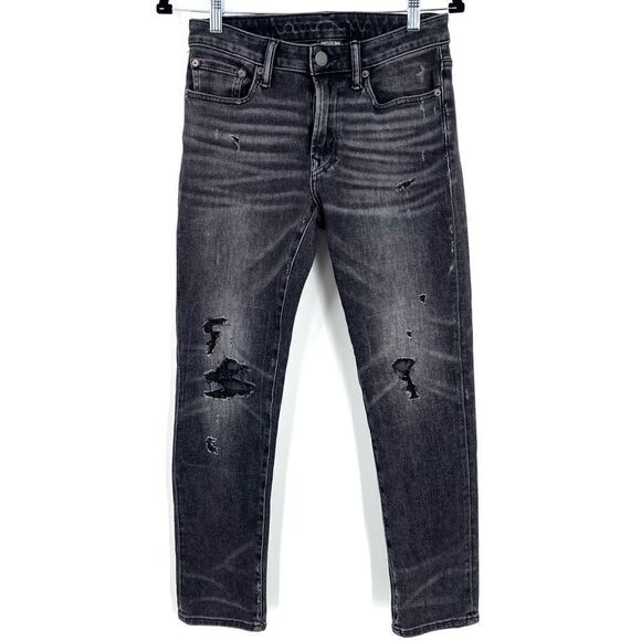 American Eagle AirFlex Slim Stretch Distressed Denim Jeans Black Men's 28 x 28 - Picture 1 of 8